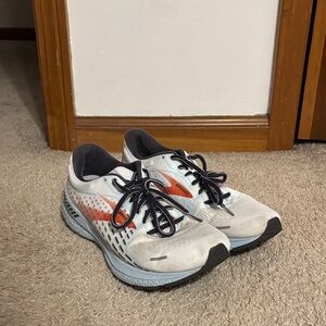 Brooks White and Orange Running Shoes